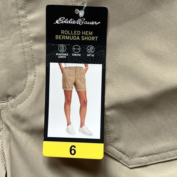 NEW Eddie Bauer Tan Bermuda Shorts - Picture 3 of 7